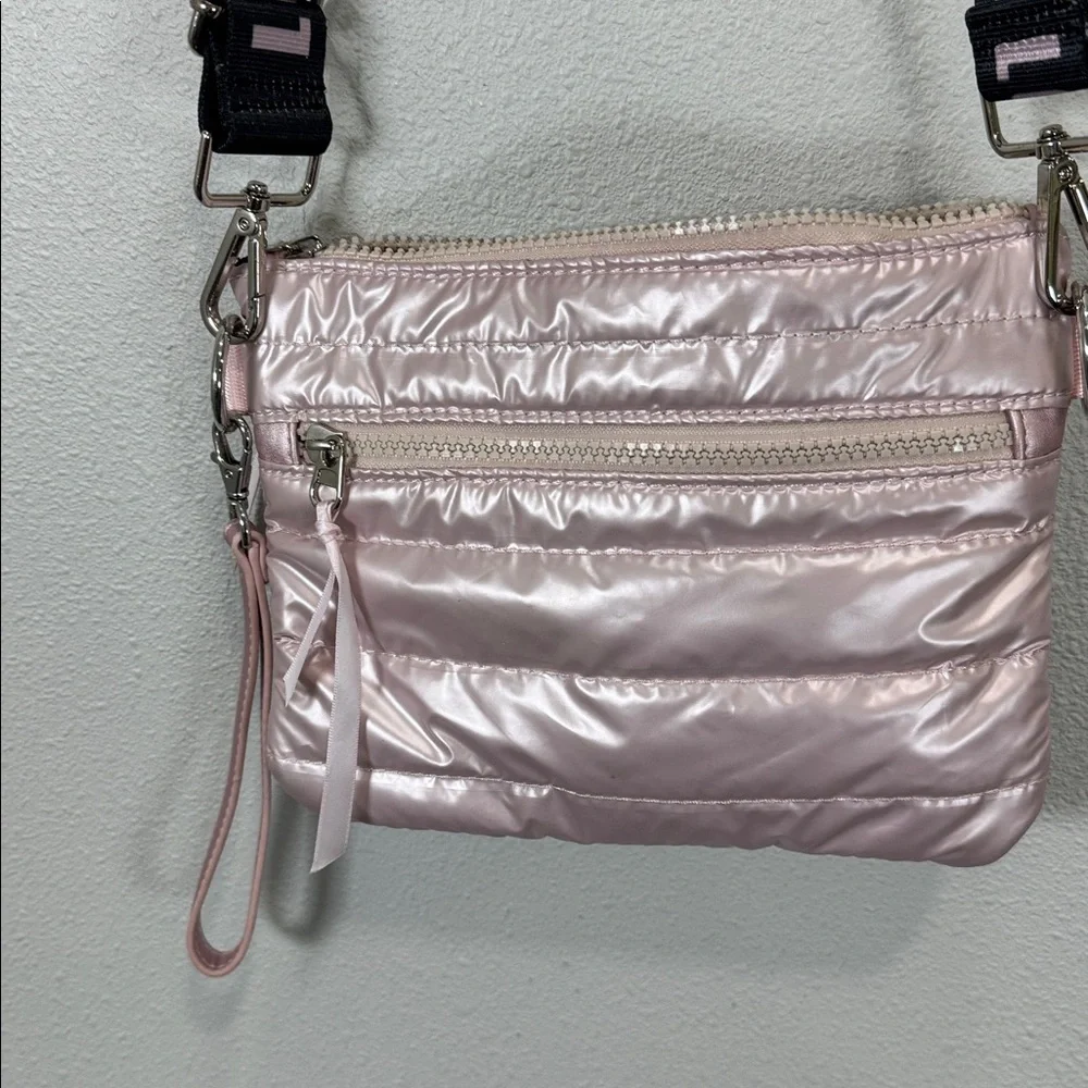 LemonBella‎ small puffer Pink Quilted Crossbody Bag wristlet